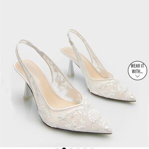 Betsy Johnson Nikki - White Slingback Heels